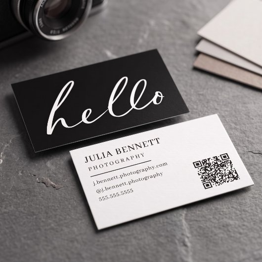 Moderne "Hallo"-Schrift Visitenkarte