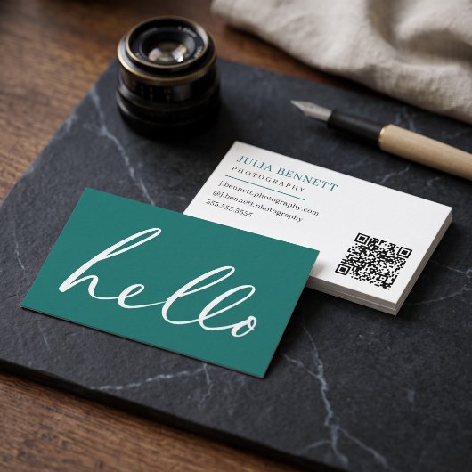 Moderne "Hallo"-Schrift Visitenkarte