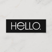 Moderne "Hallo"-Typografie-Design Mini Visitenkarte (Vorderseite)