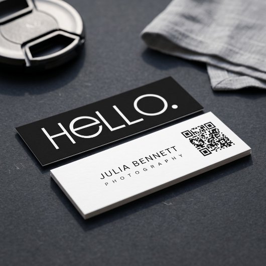 Moderne "Hallo"-Typografie-Design Mini Visitenkarte