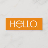 Moderne "Hallo"-Typografie-Design Mini Visitenkarte (Vorderseite)
