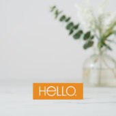 Moderne "Hallo"-Typografie-Design Mini Visitenkarte (Stehend Vorderseite)