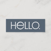 Moderne "Hallo"-Typografie-Design Mini Visitenkarte (Vorderseite)
