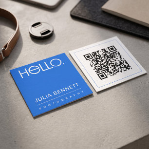 Moderne "Hallo"-Typografie-Design Quadratische Visitenkarte