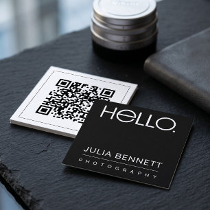 Moderne "Hallo"-Typografie-Design Quadratische Visitenkarte