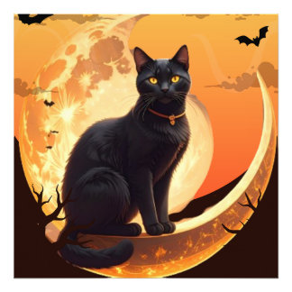 Moderne Halloween Black Cat Fotodruck
