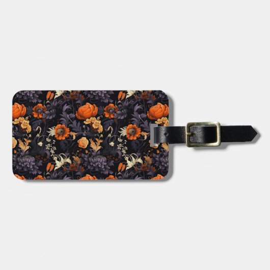 Moderne Halloween-Botanik-Blumen-Gepäckanhänger Gepäckanhänger (Vorderseite horizontal)