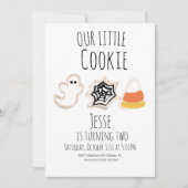 Moderne Halloween Cookie Ghost Spider Geburtstag I Einladung (Vorderseite)