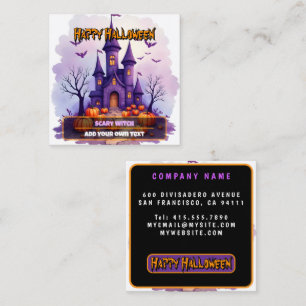 Moderne Halloween Gruselige Süße Sammlung Quadratische Visitenkarte