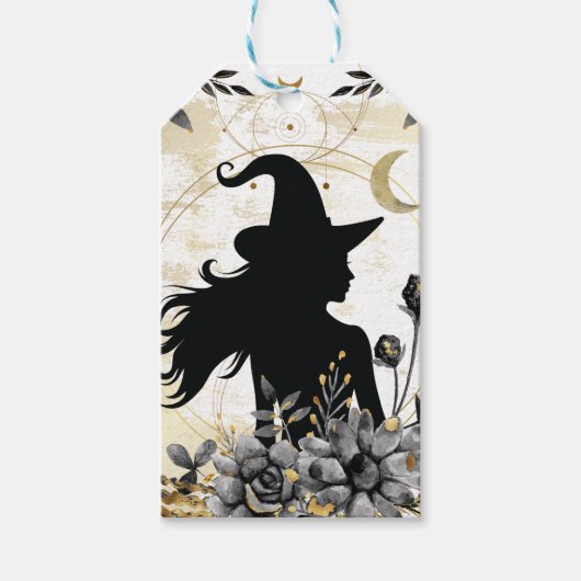 Moderne Halloween Hexe 3 Geschenkanhänger (Vorderseite)