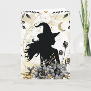 Moderne Halloween Hexe 3 Karte