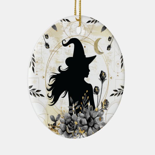 Moderne Halloween Hexe 3 Keramik Ornament (Rechts)