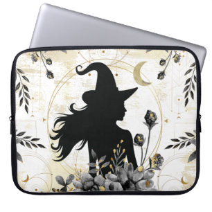 Moderne Halloween Hexe 3 Laptopschutzhülle