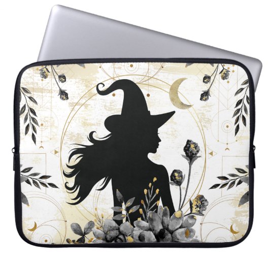 Moderne Halloween Hexe 3 Laptopschutzhülle (Vorderseite)