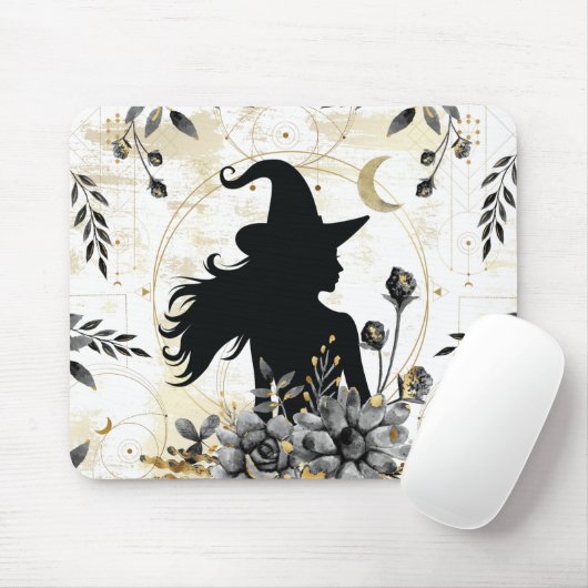 Moderne Halloween Hexe 3 Mousepad (Mit Mouse)