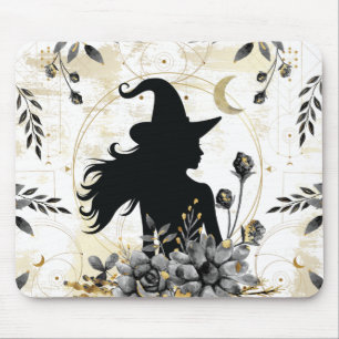 Moderne Halloween Hexe 3 Mousepad