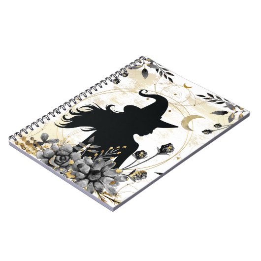 Moderne Halloween Hexe 3 Notizblock (Linke Seite)