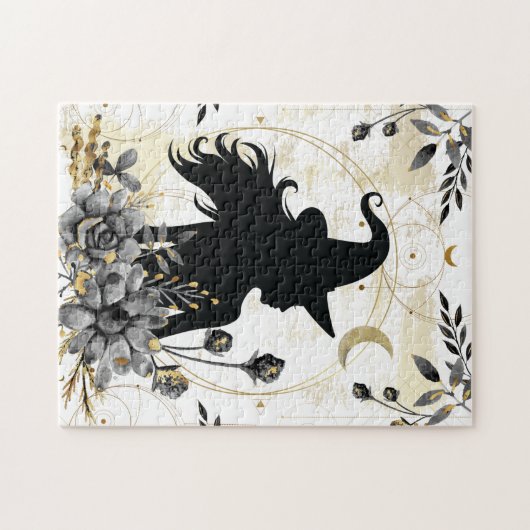 Moderne Halloween Hexe 3 Puzzle (Horizontal)