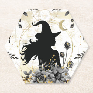 Moderne Halloween Hexe 3 Untersetzer