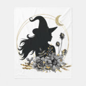 Moderne Halloween Hexe Fleecedecke (Vorderseite)