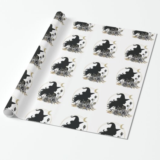 Moderne Halloween Hexe Geschenkpapier (Ungerollt)