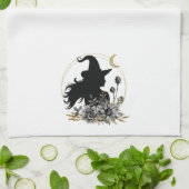 Moderne Halloween Hexe Geschirrtuch (Gefaltet)