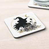 Moderne Halloween Hexe Getränkeuntersetzer (Linke Seite)