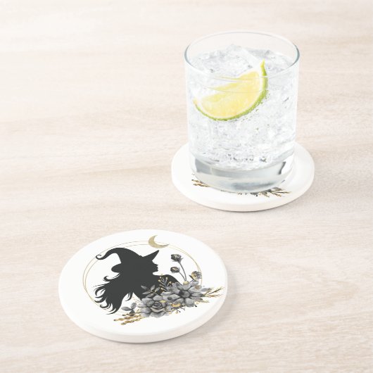 Moderne Halloween Hexe Getränkeuntersetzer (Seite)