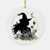 Moderne Halloween Hexe Keramik Ornament (Vorne)
