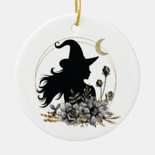 Moderne Halloween Hexe Keramik Ornament