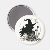 Moderne Halloween Hexe Magnet (Vorderseite/Rückseite)