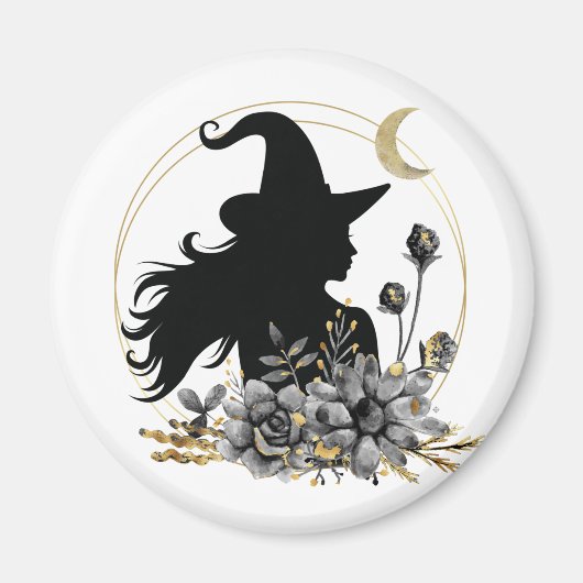 Moderne Halloween Hexe Magnet (Vorne)