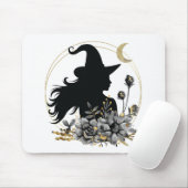Moderne Halloween Hexe Mousepad (Mit Mouse)
