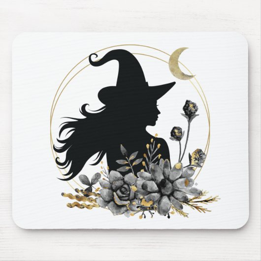 Moderne Halloween Hexe Mousepad (Vorne)