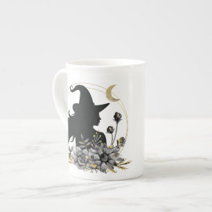 Moderne Halloween Hexe Porzellantasse