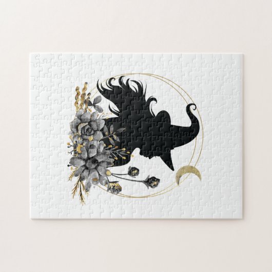 Moderne Halloween Hexe Puzzle (Horizontal)