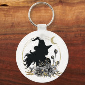 Moderne Halloween Hexe Schlüsselanhänger (Vorderseite)