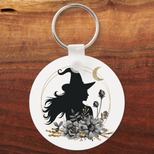 Moderne Halloween Hexe Schlüsselanhänger (Vorderseite)