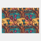 Moderne Halloween-Katzen Geschenkpapier Set (Vorderseite 3)