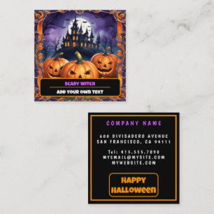 Moderne Halloween-Kürbis-Herbst-Kollektion Quadratische Visitenkarte