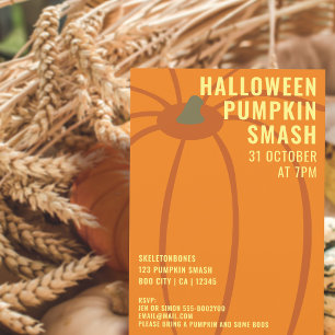 Moderne Halloween-Kürbis-Zerschmetterungs-Party-Ei Einladung