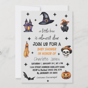 Moderne Halloween Little Boo Baby Dusche Einladung