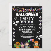 Moderne Halloween Niedlich Spooky Ghouls Geburtsta Einladung (Vorderseite)