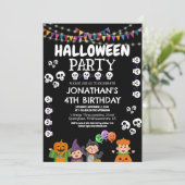 Moderne Halloween Niedlich Spooky Ghouls Geburtsta Einladung (Stehend Vorderseite)