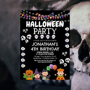 Moderne Halloween Niedlich Spooky Ghouls Geburtsta Einladung