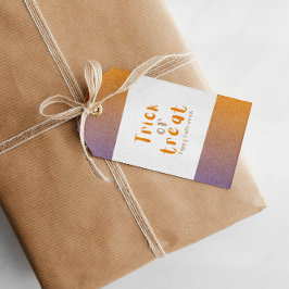 Moderne Halloween-Orange- und Violetteags Geschenkanhänger