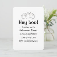 Moderne Halloween-Party-Einladungskarte im Geister