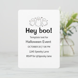 Moderne Halloween-Party-Einladungskarte im Geister Einladung