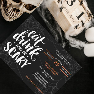 Moderne Halloween-Party-Spinnennetz Einladung