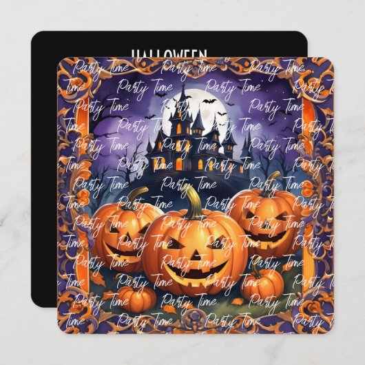 Moderne Halloween Pumpkin Herbst Kollektion Einladung (Vorne/Hinten)